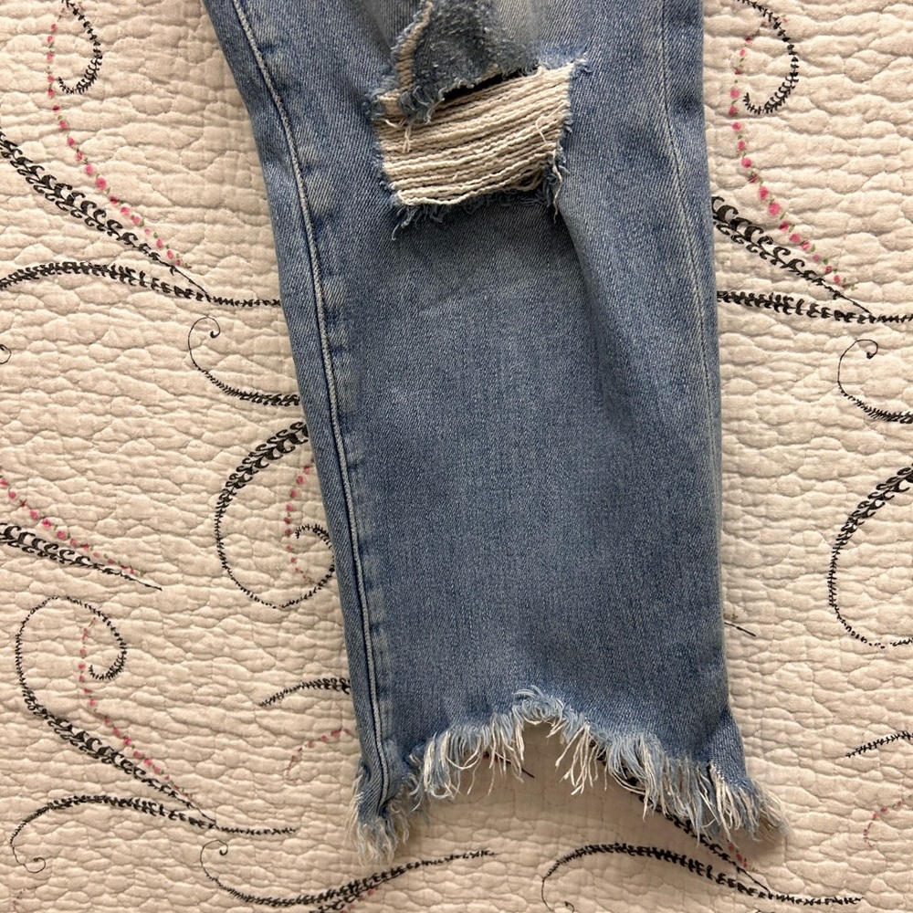 FRAME Jeans Le Nouveau Straight Raw Edge Distressed Cropped Size 30 - Picture 6 of 11
